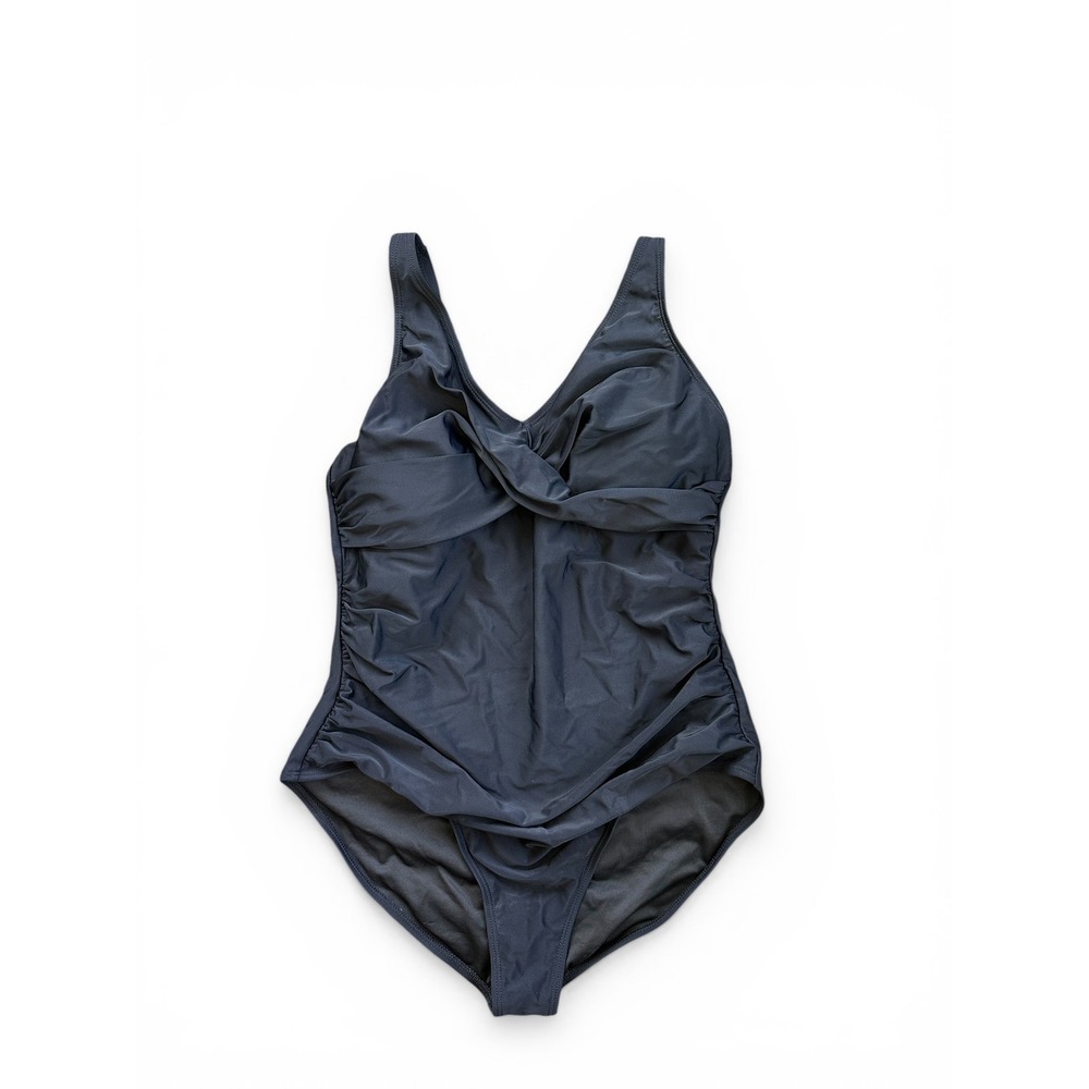 Unbranded One Piece Swimsuit Womens Large Black Good Tummy Control Twist Front